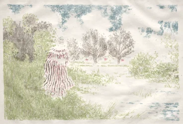 Paesaggi: Donna in abito a righe Paysage: Femme en robe à rayures, 1898