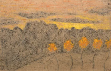 Paesaggio con alberi gialli