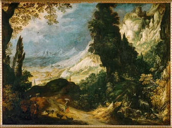 Paesaggio di montagna (pittura su tela)