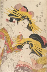 Album di stampe di Kikugawa Eizan, Utagawa Kunisada e Utagawa Kunimaru, XIX secolo
