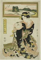 Enoshima nella provincia di Sagami (Soshu Enoshima), dalla serie "Luoghi famosi eleganti nelle varie province (Furyu shokoku meisho)"