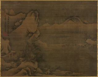 Paesaggio innevato con figure