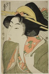 Geisha di Edo, dalla serie "Guida allo stile femminile contemporaneo (Tosei onna fuzoku tsu)".