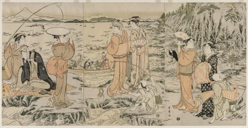 Pesca sulla roccia Chopping Board a Enoshima, inizio 1790s