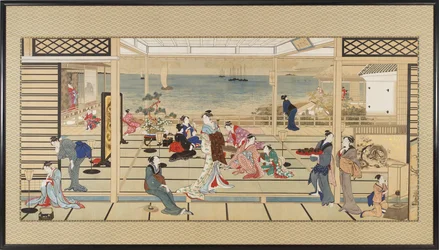 Festa al chiaro di luna a Dozo Sagami, periodo Edo