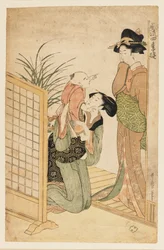 Madre, bambino e infermiera