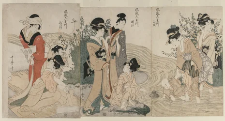 Province di Musashi, Omi, Yamashiro e Settsu dalla serie Sei fiumi gioiello alla moda (Furyu Mu Tamagawa)