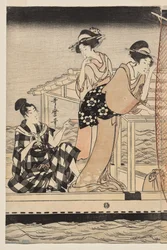 Pesca con la rete di notte sul fiume Sumida