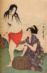 Pannello destro del trittico I cercatori di perle di Utamaro, c1797-98, 1936