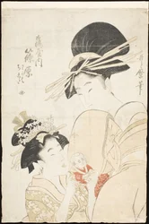 Shinohara della Tsuruya, le kamuro Wakaba e Chieda