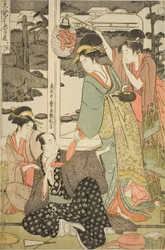 Il dramma Chushingura parodiato da famose bellezze: una serie di dodici stampe (Komei bijin mitate Chushingura, junimai tsuzuki)