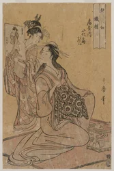 La cortigiana Hana-ogi di Ogiya come il sennin Tekkai (dalla serie Otto immortali della sensualità)