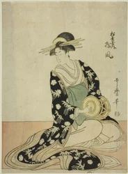 La cortigiana Matsukaze del Matsubaya, da una serie senza titolo di cortigiane del Matsubaya come cinque musicisti