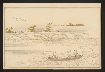 Le rive del fiume Sumida nella neve
