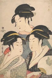 Tre bellezze del periodo Kwansei, ca. 1791