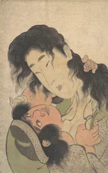 Yamauba Gioca con il Giovane Kintoki, ca. 1795