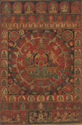 Mandala del dio del sole Surya circondato da otto divinità planetarie