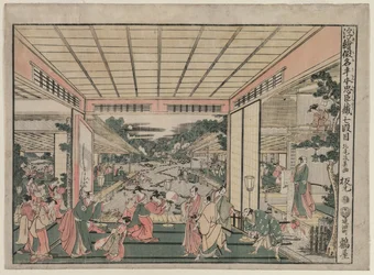 Chushingura: Atto VII dalla serie Immagini prospettiche per La casa del tesoro della lealtà, c. 17