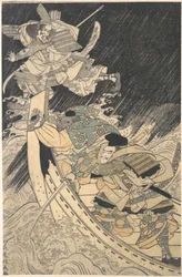 Minamoto Yoshitsune e il Suo Fedele, il Monaco Benkei