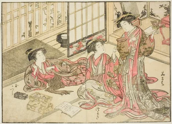 Cortigiane di Kado Daikokuya, dal libro "Specchio delle Belle Donne dei Quartieri di Piacere (Seiro bijin awase sugata kagami)," vol. 2