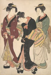 Due geishe e una cameriera, ca. 1790