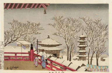 Il tempio Sensoji nella neve