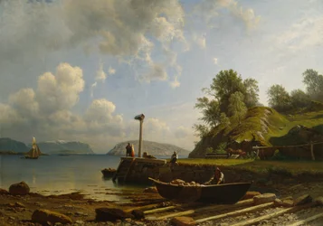 Paesaggio costiero con case