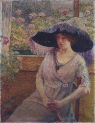 Ragazza con un cappello nero