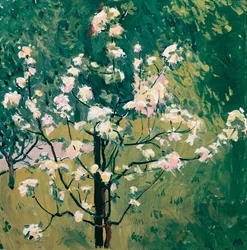Blühender Baum im Garten - Albero in fiore nel giardino... (olio su tela)