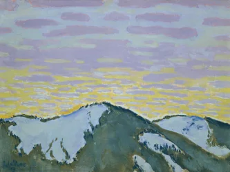 Cime innevate al crepuscolo