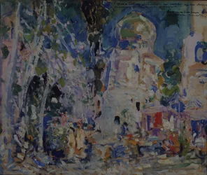 Scenografia per il balletto Il fiore scarlatto di F. Hartman, 1911