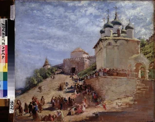 Piazza davanti alla cittadella del Cremlino di Nizhny Novgorod (Russia)