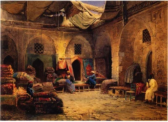 Il negozio di tappeti al Cairo, 1875