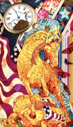 Collage patriottico con cavalli