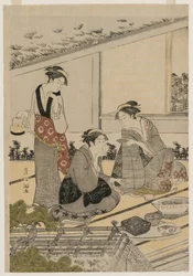 Donne in una casa da tè