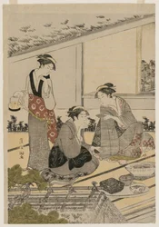 Donne in una casa da tè