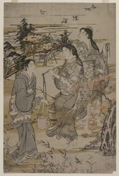 Donne con secchi di sale, Il fiume Noda Tama nella provincia di Mutsu, fine 1780