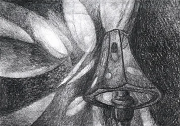 Schizzo di una lampada in stile Art Nouveau