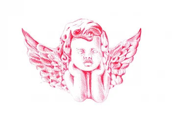 Cherubino rosso contemplativo