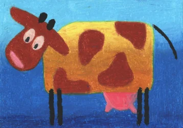 Una simpatica mucca dei cartoni animati