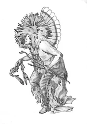 Guerriero piumato dei nativi americani