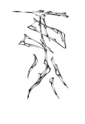 Carattere calligrafico astratto e nitido