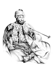 Uomo con il turbante e la pipa