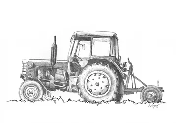 Disegno di un trattore agricolo d