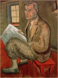 Richard Haberland con il giornale
