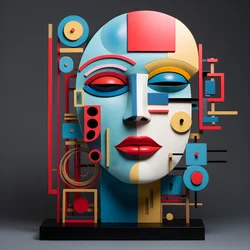Una scultura 3D di un bellissimo volto umano 2