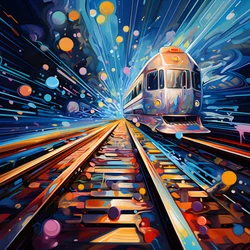 Un dipinto astratto pieno di fantasia, fotografia ferroviaria 3