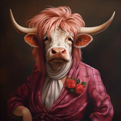 Mucca delle Highlands come Marilyn Monroe 3