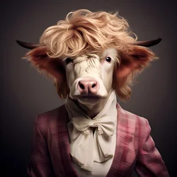 Mucca delle Highlands come Marilyn Monroe 4