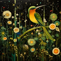 Colibrì e una rana nella foresta 3